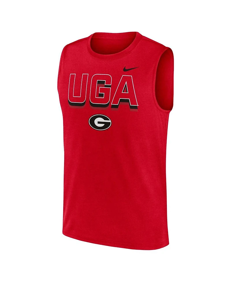 Nike Men's Red Georgia Bulldogs Primetime Tricode Legend Performance Tank Top