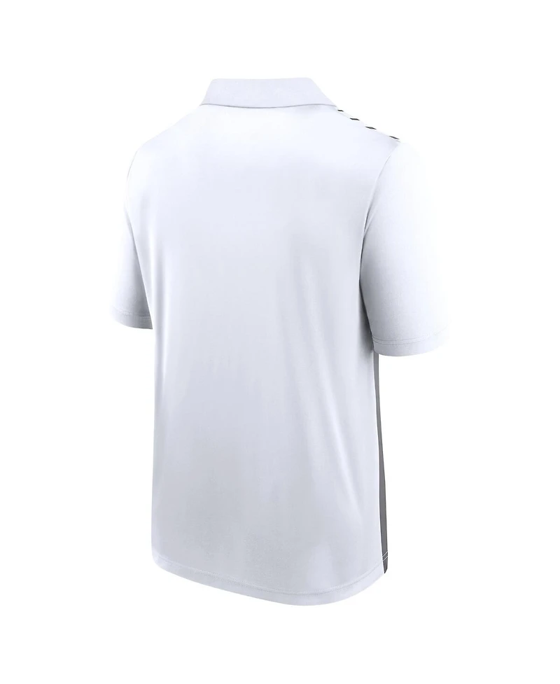 Logo Athletic Men's White/Gray Detroit Lions Sandlot Game Polo Shirt
