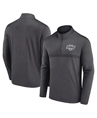Logo Athletic Men's Heather Charcoal Los Angeles Kings Head-to-Head Raglan Quarter-Zip Sweatshirt