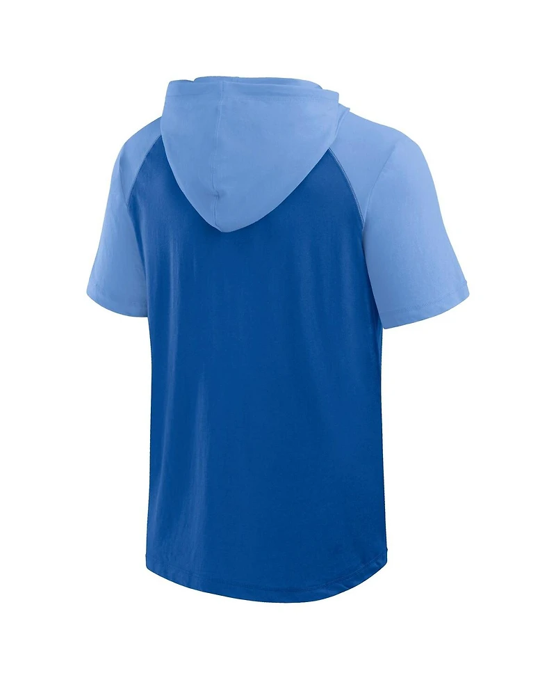 Fanatics Men's Royal Kansas City Royals Prime Raglan Short Sleeve Hoodie T-Shirt