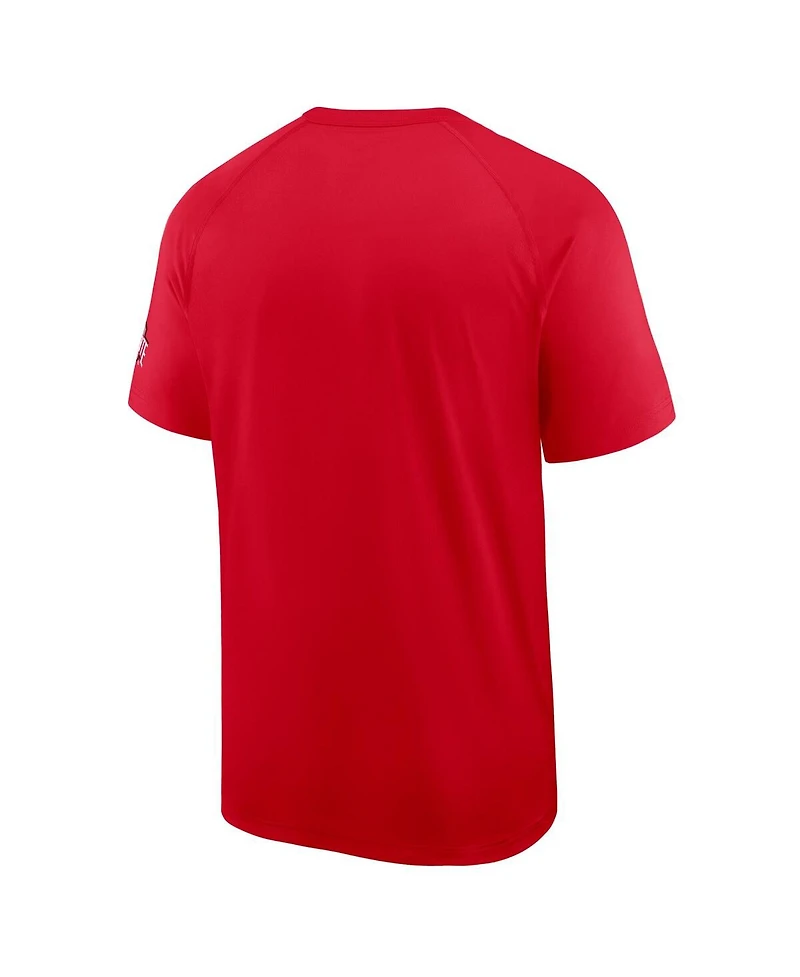 Nike Men's Scarlet Ohio State Buckeyes Ready Raglan Premium Performance T-Shirt