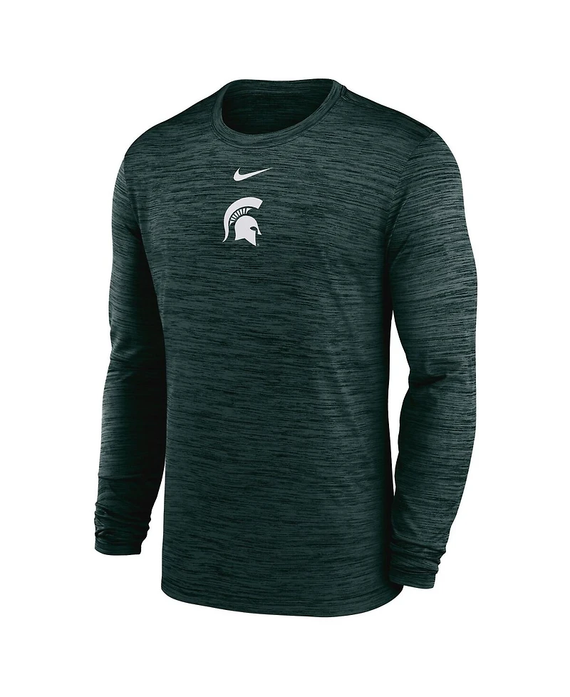 Nike Men's Green Michigan State Spartans 2025 Sideline Velocity Performance Long Sleeve T-Shirt