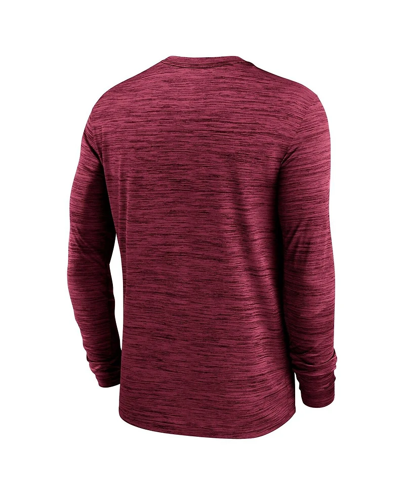 Nike Men's Garnet Florida State Seminoles 2025 Sideline Velocity Performance Long Sleeve T-Shirt