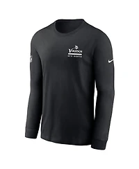 Nike Men's Black Minnesota Vikings Sideline Performance Long Sleeve T-Shirt