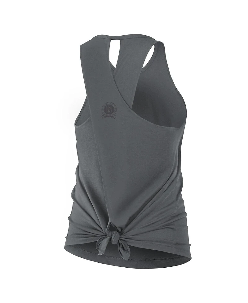 Nike Women's Gray Las Vegas Raiders Glory Crisscross Performance Tank Top