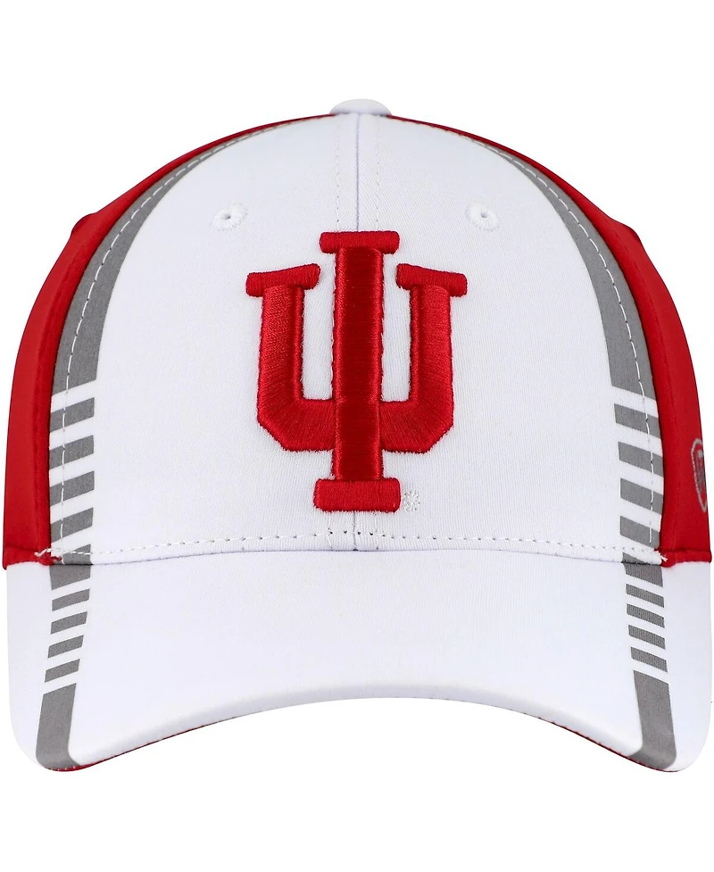 Top of the World Men's White/Crimson Indiana Hoosiers One-Fit Two-Tone Flex Hat