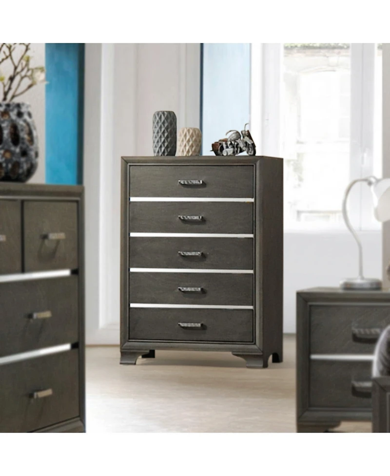 Kings Brand Furniture Oceana Wood 5 Drawer Chest