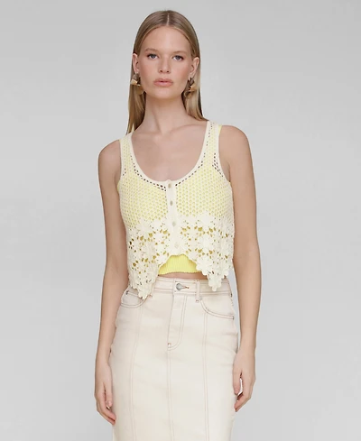 Avec Les Filles Women's Crocheted Bandeau-Lined Top