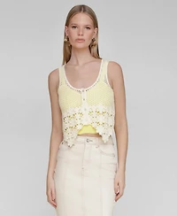Avec Les Filles Women's Crocheted Bandeau-Lined Top