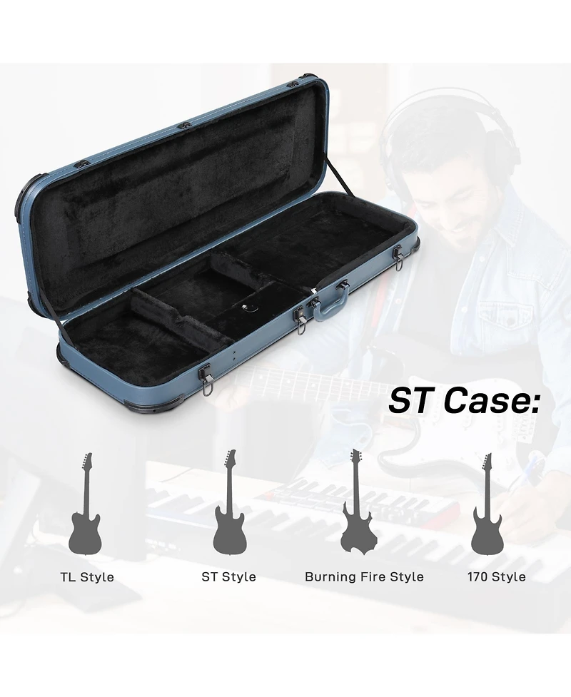 Yescom Electric Guitar Hard Case for Stratocaster St Tele Guitar Hard Shell Lockable