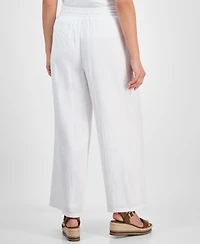 Style & Co Petite Gauze Wide-Leg Pull-On Pants, Created for Macy's