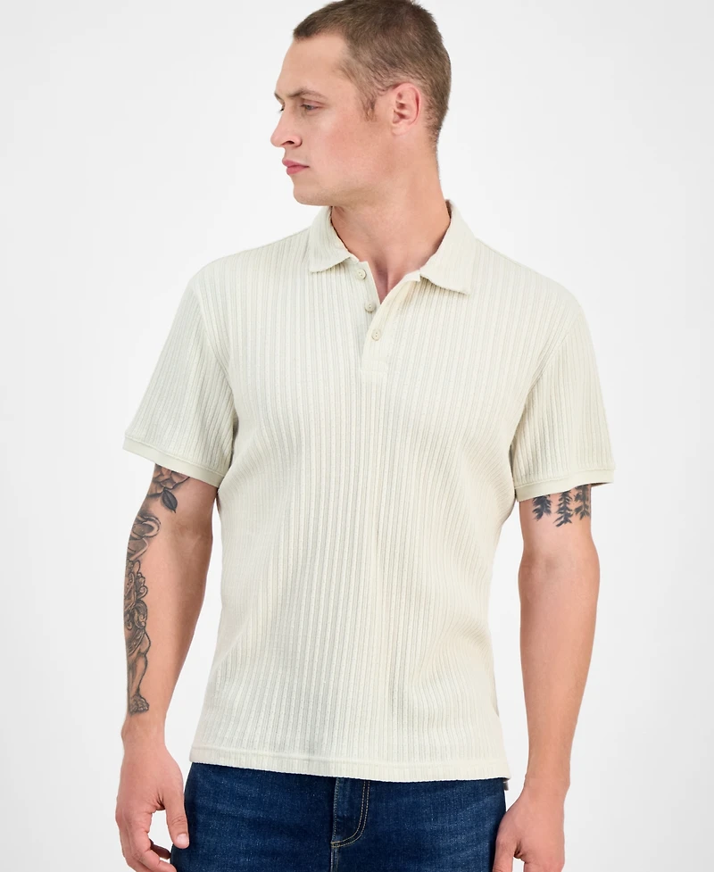 Sun + Stone Men's Rocco Textured Polo Shirt, Exclusively at Macy's