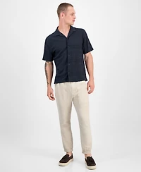 Sun + Stone Men's Alessio Short Sleeve Textured Knit Button-Front Camp Shirt, Exclusively at Macy's
