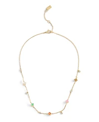 Coach Faux Stone Signature Logo Enamel Cube Strand Necklace