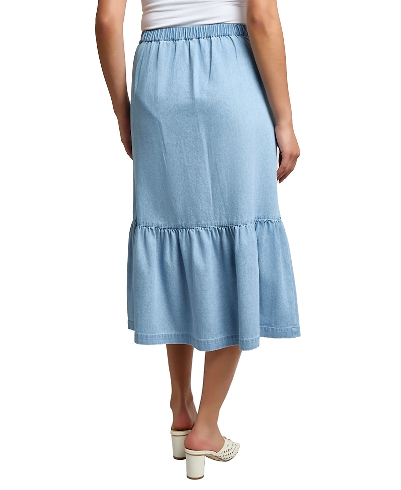 Jones New York Women's Tiered Button Up Skirt