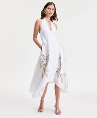 I.n.c. International Concepts Women's Palm Eyelet Halter Dress, Exclusively at Macy's