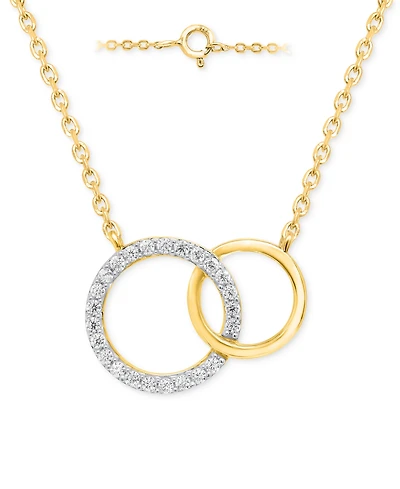 Diamond Interlocking Rings 18" Necklace (1/6 ct. t.w.) Sterling Silver