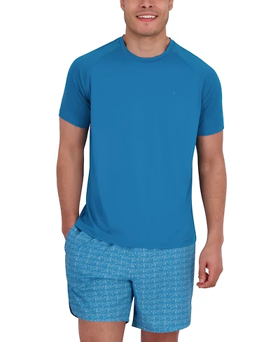 Spyder Men's Short Sleeve Waffle-Knit Crewneck Swim Shirt
