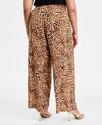I.n.c. International Concepts Plus Cheetah Printed High-Rise Pants, Exclusively at Macy's