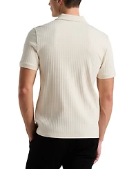 Perry Ellis Men's Slim-Fit Ribbed-Knit 1/4-Zip Polo Shirt