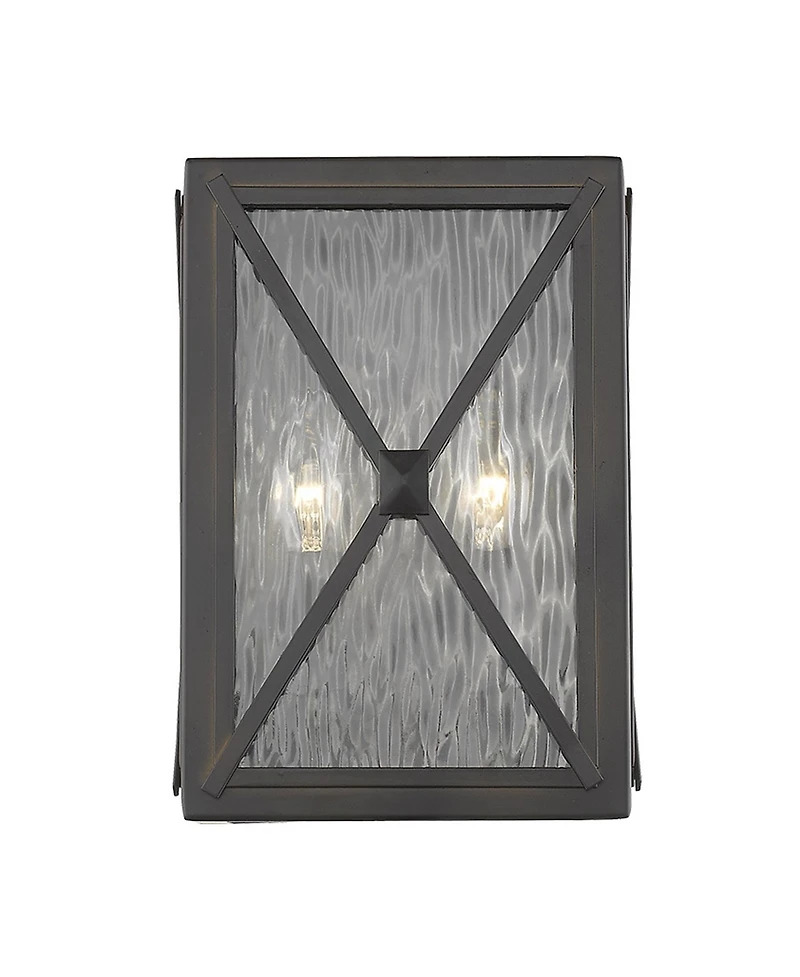 Burnished Cross Water Glass Outdoor Light – Decorative Outdoor Wall Fixture