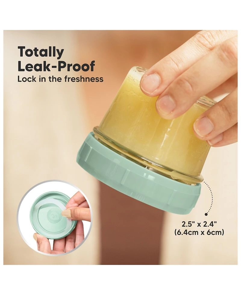 KeaBabies 12pk Prep Baby Food Storage Containers, 4 oz Leak-Proof, Bpa Free Glass Jars for Feeding