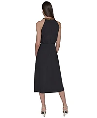 Karl Lagerfeld Paris Women's Halter-Neck Midi Dress