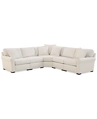 Radley Roll Arm 115" -Pc. Fabric L Sectional with Wedge