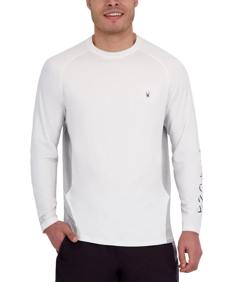 Spyder Men's Mixed Media Long Sleeve Rashguard Swim T-Shirt