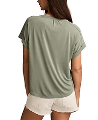 Lucky Brand Women's Sandwash Short Sleeve Button Front Shirt