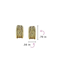 Bling Jewelry Twisted Cable Chain Weave Wide Half Hoop Clip On Earrings For Non Pierced Ears Oxidized Gold Plated Brass