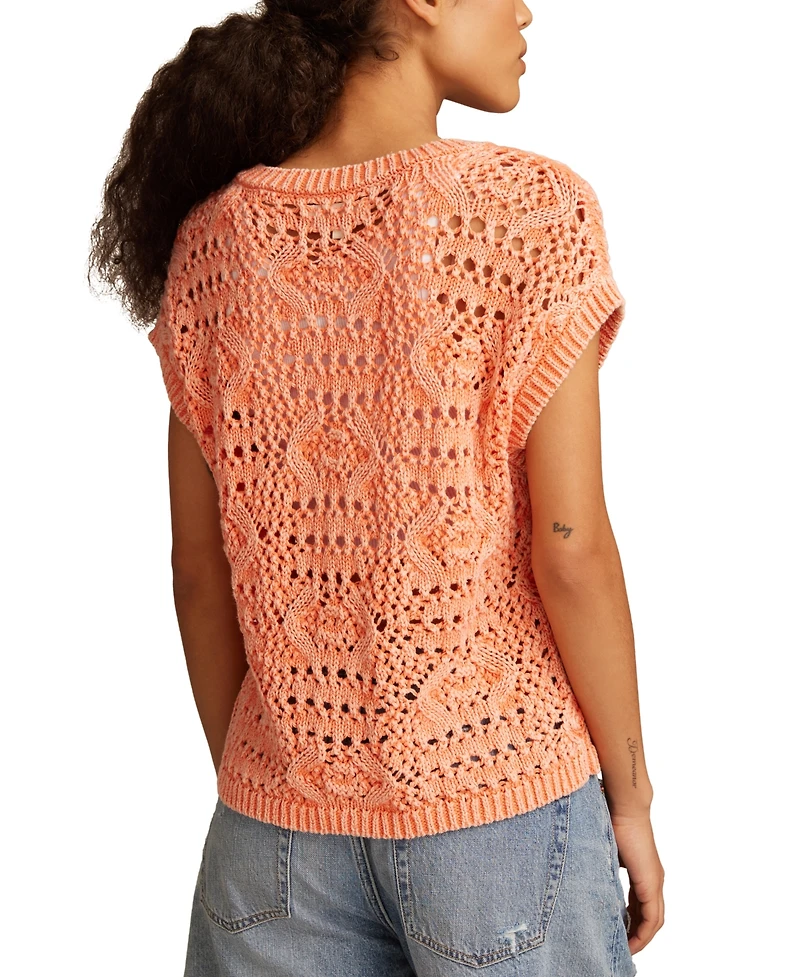 Lucky Brand Crochet Sweater Vest