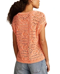 Lucky Brand Crochet Sweater Vest