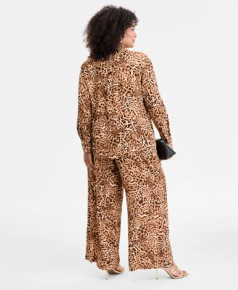 I.N.C. International Concepts Plus Size Animal Print Shirt High Rise Pants Exclusively At Macys