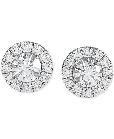Diamond Halo Screw Back Stud Earrings (2-1/2 ct. t.w.) in 14k White Gold