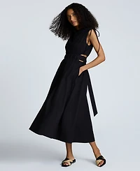 Kenneth Cole Women's Shoulder-Tie Side-Cutout Midi Dress