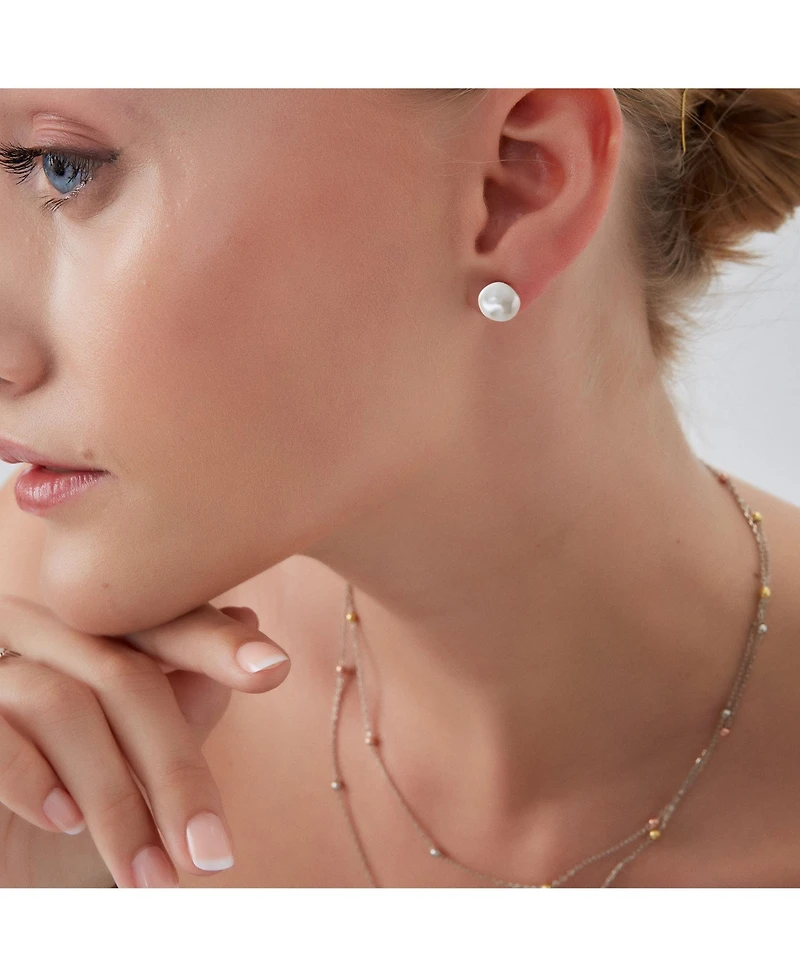 Spero London Baroque Pearl Irregular Stud Earring Sterling Silver