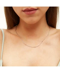 Spero London Italian Bead Chain Sterling Silver Satellite Necklace