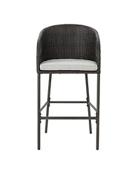 Streamdale Furniture Outdoor Wicker Barstool Set - Patio Height