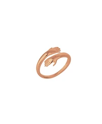 Spero London Hug Ring With Hands Sterling Silver and Gold Plated
