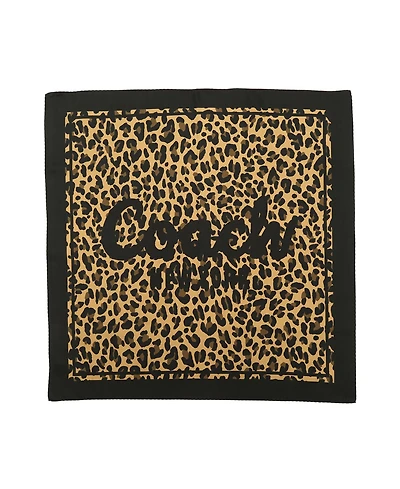Coach Women's Script Leopard Print Silk Bandana Scarf