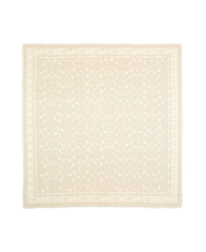 Coach Women's Signature Rose Meadow Print Oversized Square Scarf
