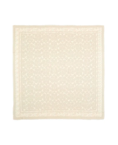 Coach Women's Signature Rose Meadow Print Oversized Square Scarf