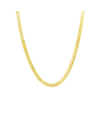 Spero London Bold Herringbone Sterling Silver Flat Snake Chain Necklace