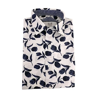 Elie Balleh Little Boys Blue Floral Button-Down Slim Fit Shirt