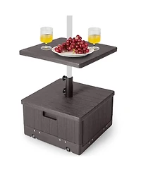 175 Lbs Outdoor Fillable Umbrella Base with Table Tray