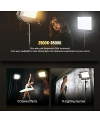 Neewer 100W Bi Color Led Panel Video Light Kit, 960 LEDs 38600Lux0.5m 2500K-8500K CRI96+/TLCI97+ 0-100% Dimming, App/2.4G/Panel/Dmx Control for Pro St