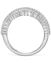 Diamond Round & Baguette Ring (1 ct. t.w.) in 10k White Gold
