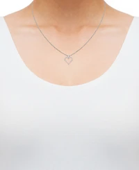 Diamond Heart 18" Pendant Necklace (1/2 ct. t.w.) in 14k White Gold