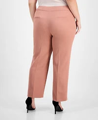 Kasper Plus High-Rise Slim-Leg Pants